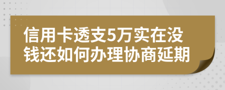 信用卡透支5万实在没钱还如何办理协商延期