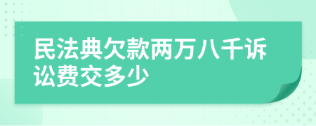 民法典欠款两万八千诉讼费交多少