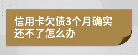 信用卡欠债3个月确实还不了怎么办