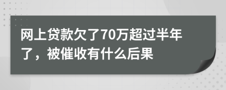 网上贷款欠了70万超过半年了，被催收有什么后果