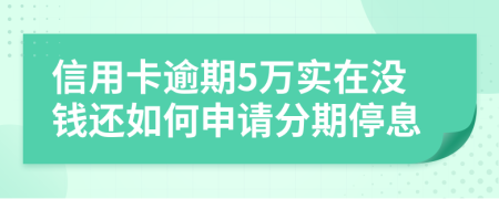 信用卡逾期5万实在没钱还如何申请分期停息