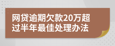 网贷逾期欠款20万超过半年最佳处理办法