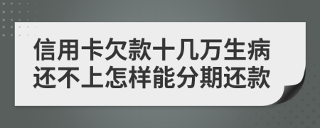 信用卡欠款十几万生病还不上怎样能分期还款