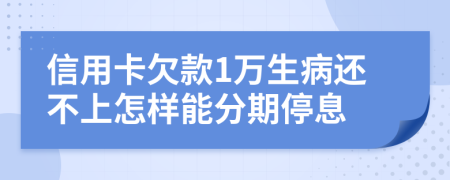 信用卡欠款1万生病还不上怎样能分期停息