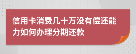 信用卡消费几十万没有偿还能力如何办理分期还款