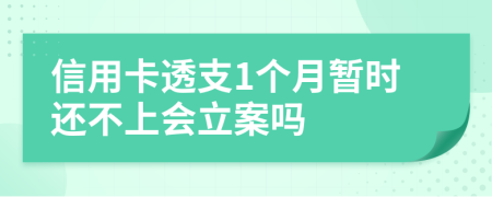 信用卡透支1个月暂时还不上会立案吗