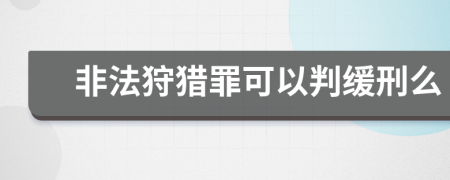 非法狩猎罪可以判缓刑么