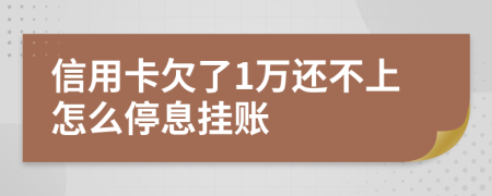 信用卡欠了1万还不上怎么停息挂账