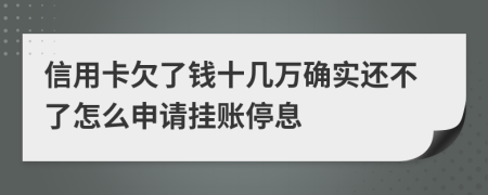 信用卡欠了钱十几万确实还不了怎么申请挂账停息