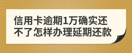 信用卡逾期1万确实还不了怎样办理延期还款