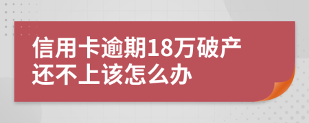 信用卡逾期18万破产还不上该怎么办