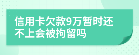 信用卡欠款9万暂时还不上会被拘留吗