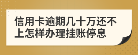 信用卡逾期几十万还不上怎样办理挂账停息