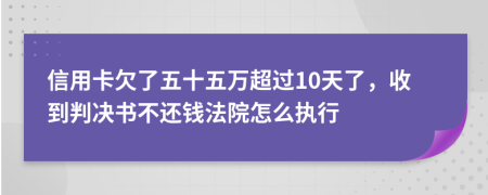 信用卡欠了五十五万超过10天了，收到判决书不还钱法院怎么执行