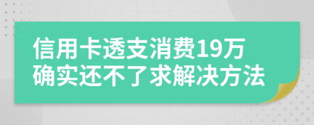 信用卡透支消费19万确实还不了求解决方法