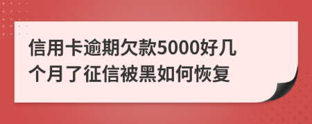 信用卡逾期欠款5000好几个月了征信被黑如何恢复