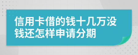 信用卡借的钱十几万没钱还怎样申请分期