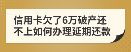 信用卡欠了6万破产还不上如何办理延期还款