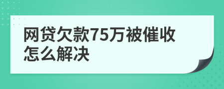 网贷欠款75万被催收怎么解决