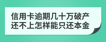 信用卡逾期几十万破产还不上怎样能只还本金