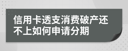 信用卡透支消费破产还不上如何申请分期