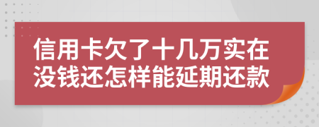 信用卡欠了十几万实在没钱还怎样能延期还款