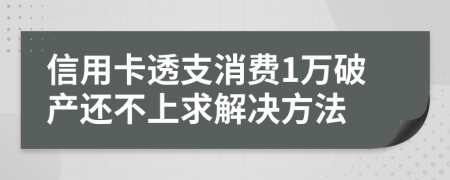 信用卡透支消费1万破产还不上求解决方法