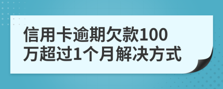 信用卡逾期欠款100万超过1个月解决方式