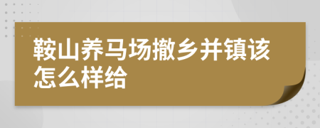 鞍山养马场撤乡并镇该怎么样给