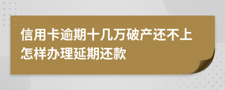信用卡逾期十几万破产还不上怎样办理延期还款