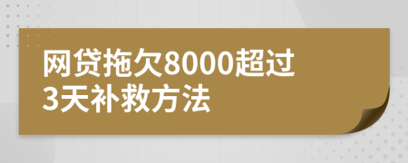 网贷拖欠8000超过3天补救方法