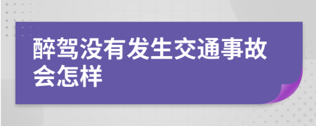 醉驾没有发生交通事故会怎样