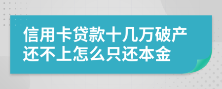 信用卡贷款十几万破产还不上怎么只还本金