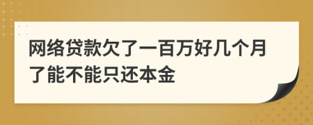 网络贷款欠了一百万好几个月了能不能只还本金