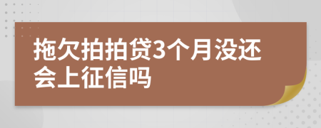 拖欠拍拍贷3个月没还会上征信吗