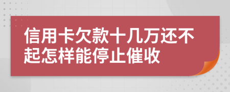 信用卡欠款十几万还不起怎样能停止催收