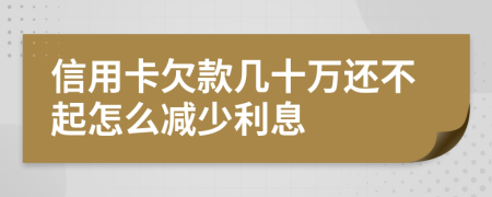 信用卡欠款几十万还不起怎么减少利息