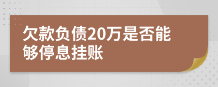 欠款负债20万是否能够停息挂账