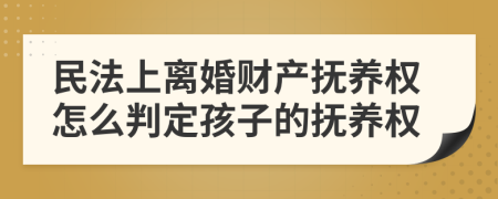 民法上离婚财产抚养权怎么判定孩子的抚养权