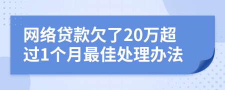 网络贷款欠了20万超过1个月最佳处理办法