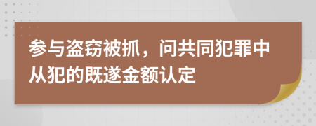 参与盗窃被抓，问共同犯罪中从犯的既遂金额认定