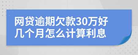 网贷逾期欠款30万好几个月怎么计算利息