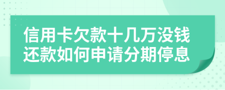 信用卡欠款十几万没钱还款如何申请分期停息