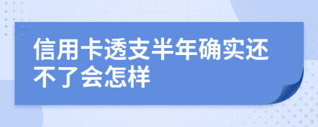 信用卡透支半年确实还不了会怎样