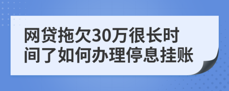 网贷拖欠30万很长时间了如何办理停息挂账