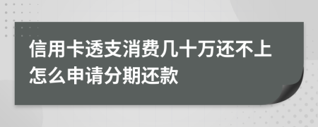 信用卡透支消费几十万还不上怎么申请分期还款