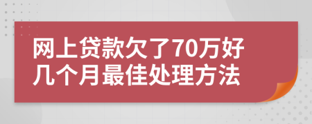 网上贷款欠了70万好几个月最佳处理方法