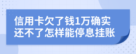 信用卡欠了钱1万确实还不了怎样能停息挂账