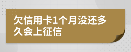 欠信用卡1个月没还多久会上征信