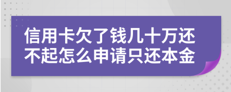 信用卡欠了钱几十万还不起怎么申请只还本金